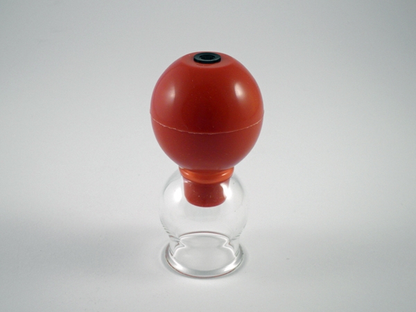 Schröpfglas mit Ventil-Ball 4 cm